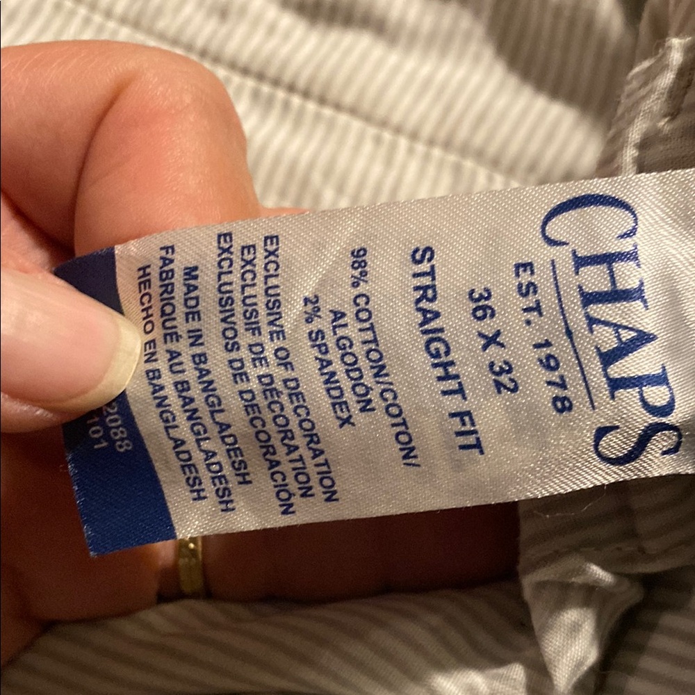 Chaps Gray Straight Fit Trousers size 36×32